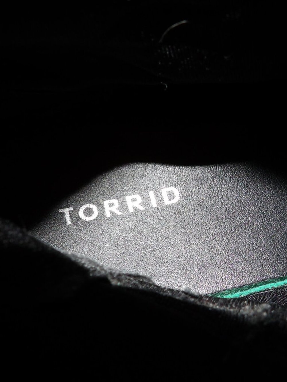 Torrid Black Tall Boots Low Heel Corset Detail Size 10WW - Picture 7 of 7